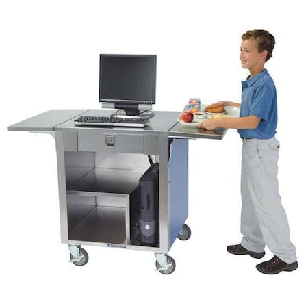 Cashier Stand, Mobil, Stainless, 51x26x35 MPN:641BL