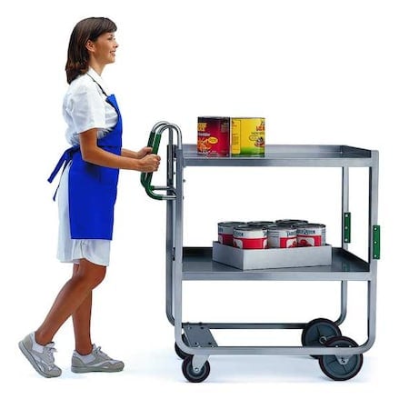 Stainless Steel Ergo-One Series 2-Shelf Cart;1, 000 lb Capacity, 21
