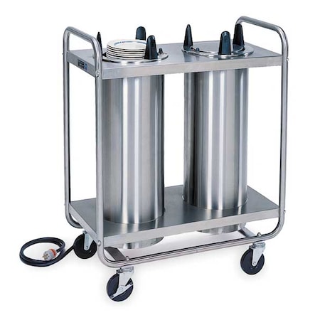 Heated Tubular 2-Stack Plate Dispenser; Fits Plates 8-1/4