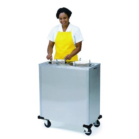 Adjustable Non Heated 2-Stack Plate Dispenser; Fits Plates 8-3/4