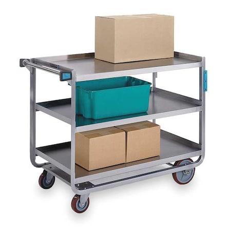 Stainless Steel Utility Cart; 1, 000 Lb Capacity, 2 Shelf, 24