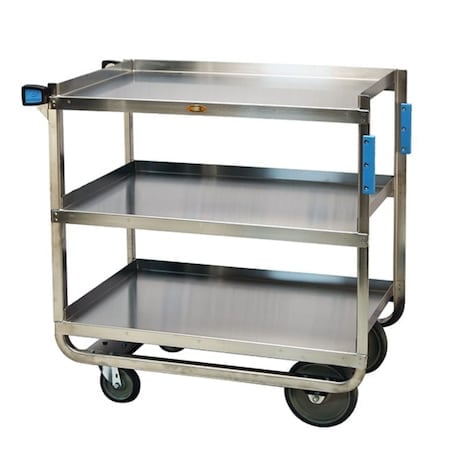 Stainless Steel 3 Shelf Cart, 1, 000 lb Capacity, 24
