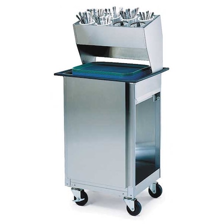Mobile Tray Cart w/Flatware Dispenser; (150) 14
