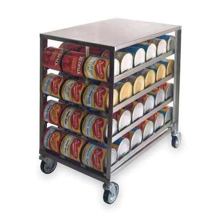Stainless Steel Can Rack, Mobile - (72) 10 lb Cans or (96) 5 lb Cans MPN:458