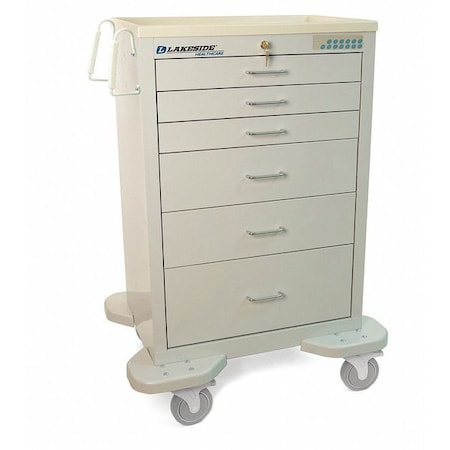 Medical Cart, 6 Drawers w/Electronic Key Pad Lock, Gray Cabinet MPN:C-630-E-1G