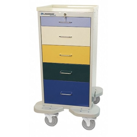 Medical Mini Tower, 5 Drawers w/Key Lock, Gray Cabinet MPN:ST-530-K-1SPL