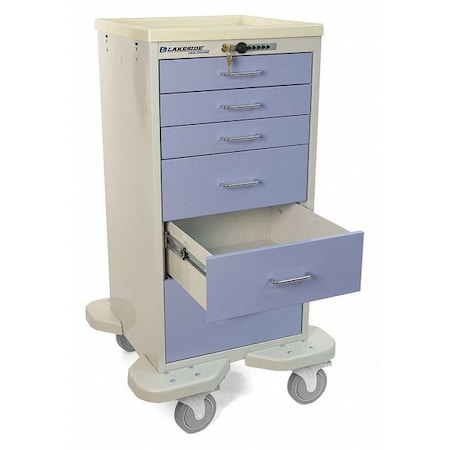 Medical Mini Tower, 6 Drawers w/Push Button Lock, Lavender Cabinet MPN:ST-630-P-2BELV