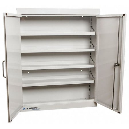 Medication Storage Cabinet, (4) Shelves, Double Door, Single Lock-Beige MPN:LTC-1