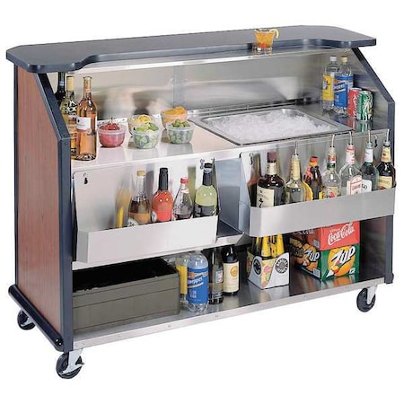 Portable Bar with Black Laminate Finish, Stainless Steel MPN:887B