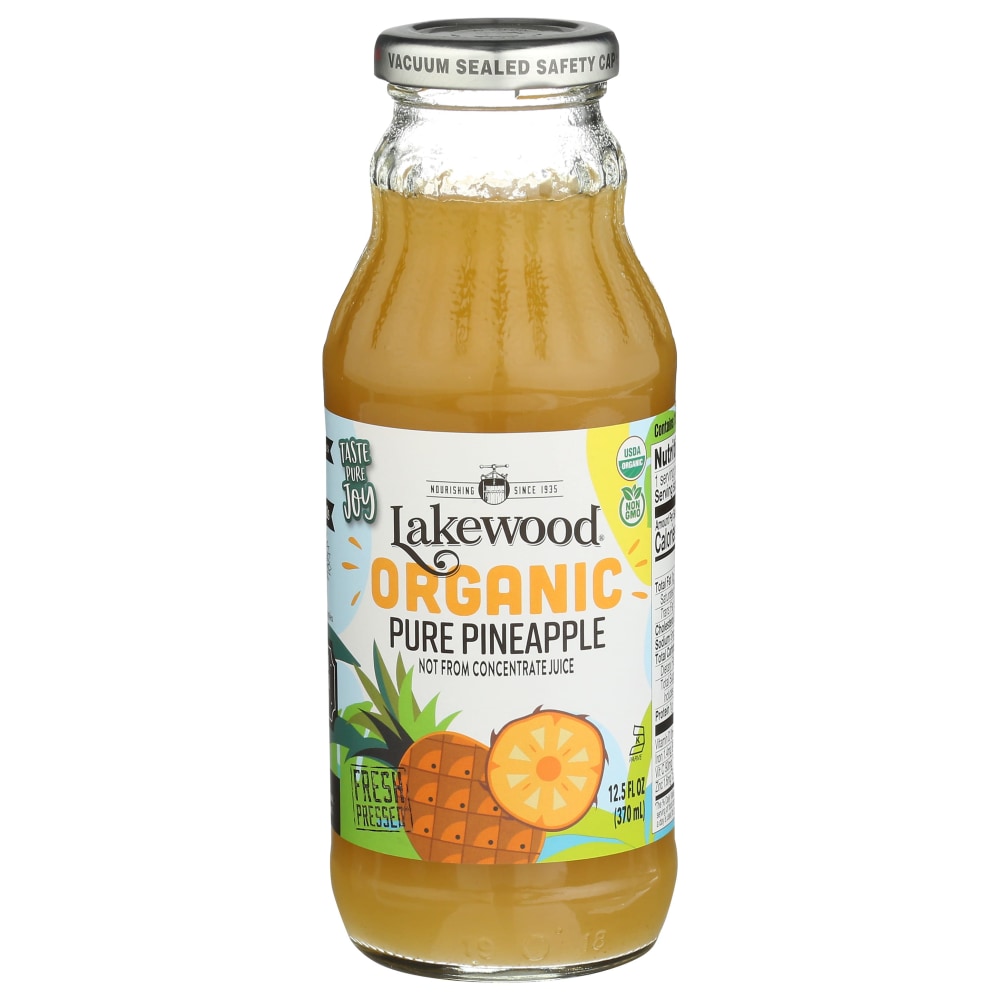 Lakewood Organic Pure Pressed Juice, Pineapple, 12.5 Oz, Total Qty 12 MPN:45105