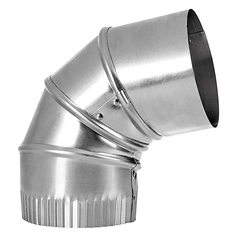 Lambro 4in 90 deg. Aluminum Adjustable Elbow Compatible With Semi-Rigid Duct, Silver, LAO2310 MPN:2310