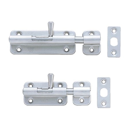 Barrel Bolt, Spring Loaded, 3-35/64 In. W MPN:BSS2-90