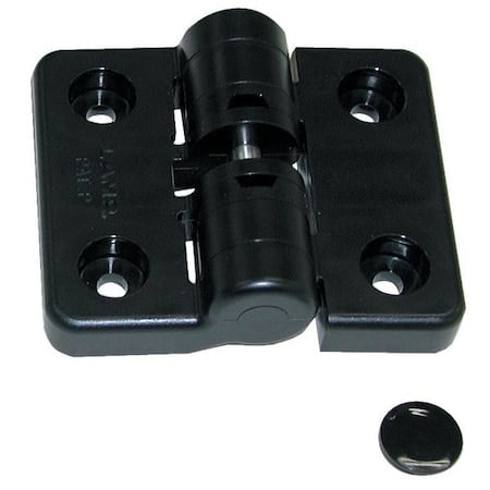 Detent Hinge, Polyacetal, Screw-On Mounting, 2 in Leaf W x 1 15/16 in Leaf H, Black Plastic MPN:HG-YJ50BL