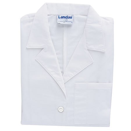 Collared Lab Coat, Cotton Poplin/Polyester, 3 Pockets, Button MPN:3155WWY SIZE 10