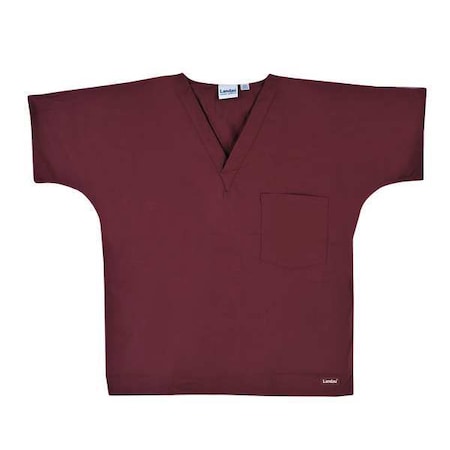 Scrub Shirt, Cotton/Polyester, Short Sleeve, 2 Pockets, V-Neck, Wine, Size S MPN:7502RWPSM