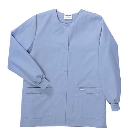 Warm up Jacket, Cotton/Polyester, Long Sleeve, 4 Pockets, Crew Neck, Blue, Size M MPN:7525BCPMED