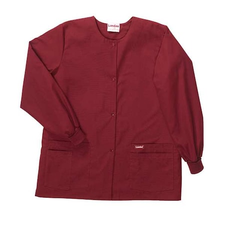 Warm up Jacket, Polyester/cotton, Long Sleeve, 4 Pockets, Crew Neck, Wine, Size S MPN:7525RWP SM