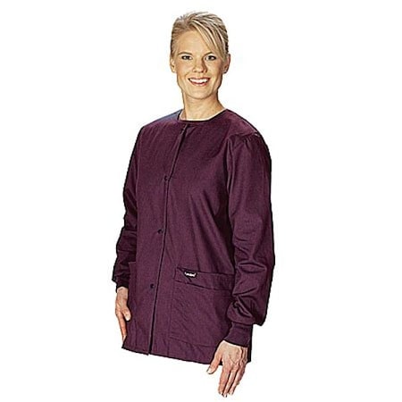 Warm up Jacket, Polyester/cotton, Long Sleeve, 4 Pockets, Crew Neck, Wine, Size 3XL MPN:7525RWP XXXL