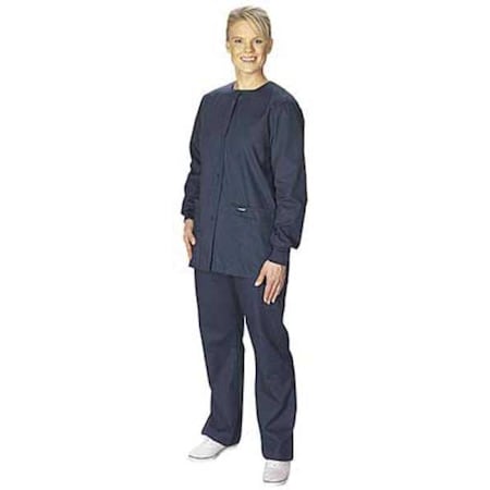 Warmup Jacket, Cotton/Polyester, 3 Pockets, Navy, Size S MPN:7551BNP SMALL