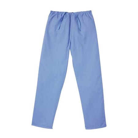 Scrub Pants, Cotton/Polyester, Drawstring Waist, 31 in Inseam, 2 Pockets, Blue, Size M MPN:7602BCPMED