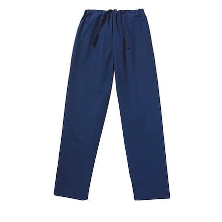 Scrub Pants, Cotton/Polyester, Drawstring Waist, 31 1/2 in Inseam, 2 Pockets, Navy, Size S MPN:7602BNPSM