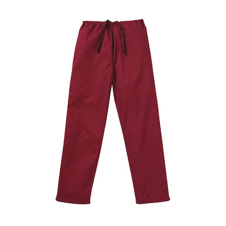 Scrub Pants, Cotton/Polyester, Drawstring Waist, 31 in Inseam, 2 Pockets, Wine, Size XL MPN:7602RWPXLRG