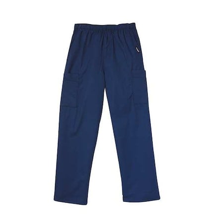Scrub Cargo Pants, Cotton/Polyester, Drawstring Waist, 31 in Inseam, 5 Pockets, Navy, Size M MPN:8555BNPMED