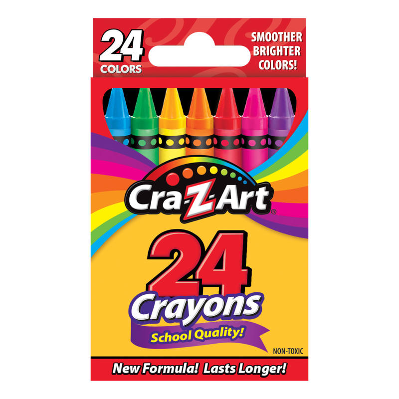 Cra-Z-Art Basic Crayons, Assorted Colors, Box Of 24 Crayons (Min Order Qty 49) MPN:10201-48