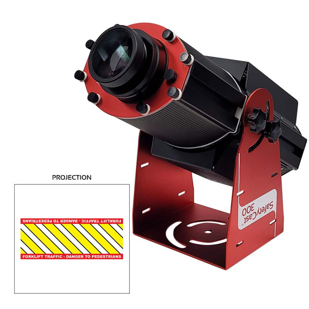 LED Sign Projectors; Sign Type: Pedestrian Crosswalk; Forklift Caution ; Legend: Caution ; Bilingual: No ; Language: English ; Color: Yellow; Red ; Maximum Projection: 50ft MPN:HSV3H058X