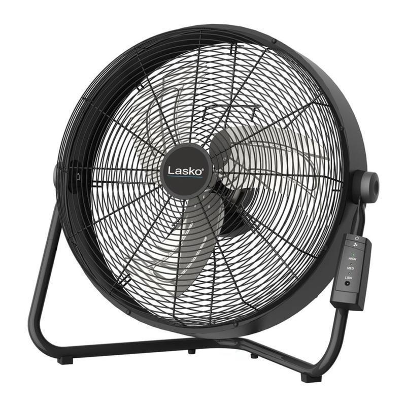 Lasko 20in 3-Speed High Velocity Fan with Remote Control, 22inH x 7inW x 22inD, Black MPN:H20685