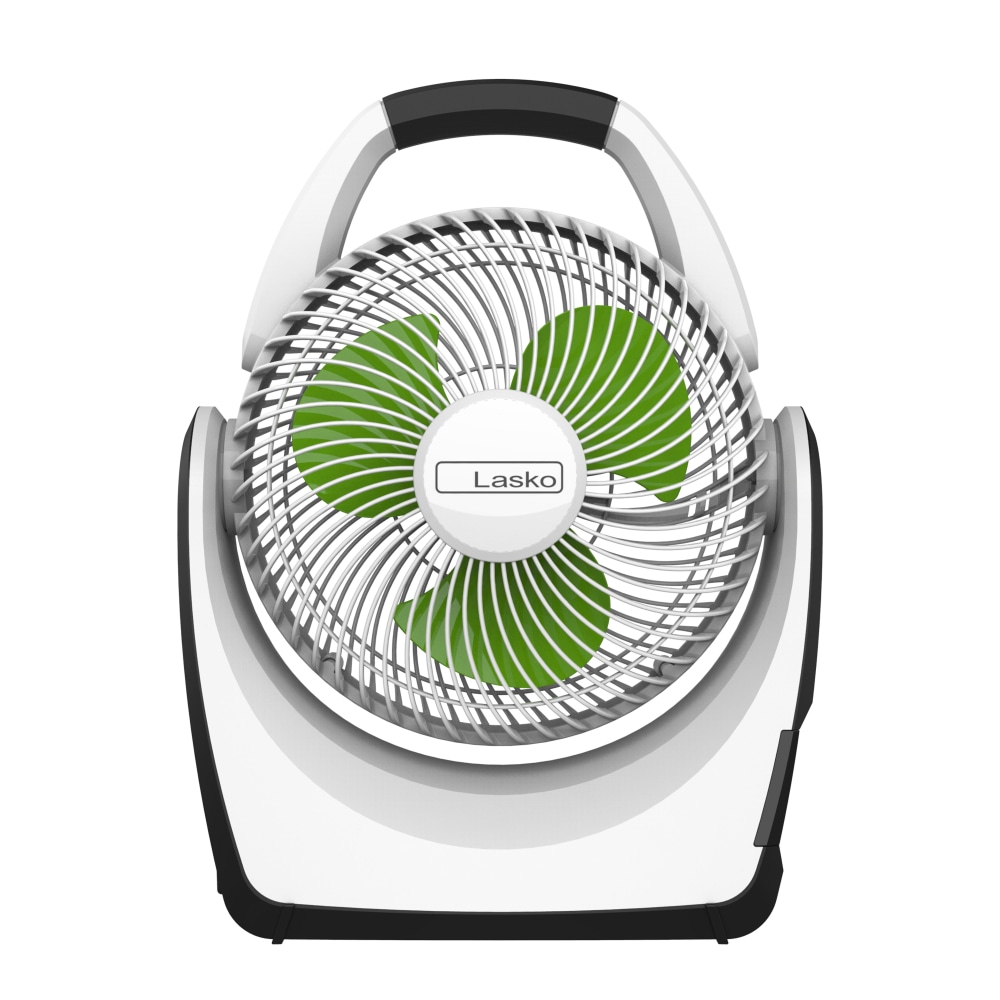 Lasko 8in 5-Speed Portable Battery Fan, 17-1/4inH x 12-13/16inW x 6-7/16inD, White MPN:RB200