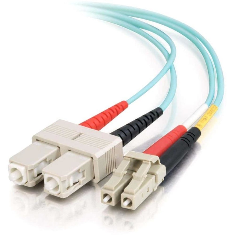 C2G-2m LC-SC 10Gb 50/125 OM3 Duplex Multimode Fiber Optic Cable (TAA Compliant) - Aqua - Fiber Optic - 11006 MPN:11006