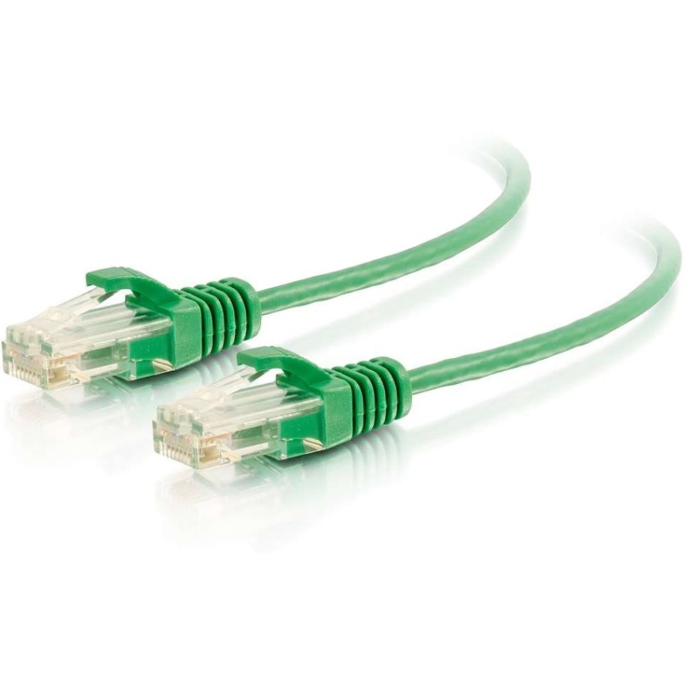 C2G 10ft Cat6 Snagless Unshielded (UTP) Slim Ethernet Cable - Cat6 Network Patch Cable - PoE - Green - 10 ft Category 6 Network Cable - 01164 MPN:01164