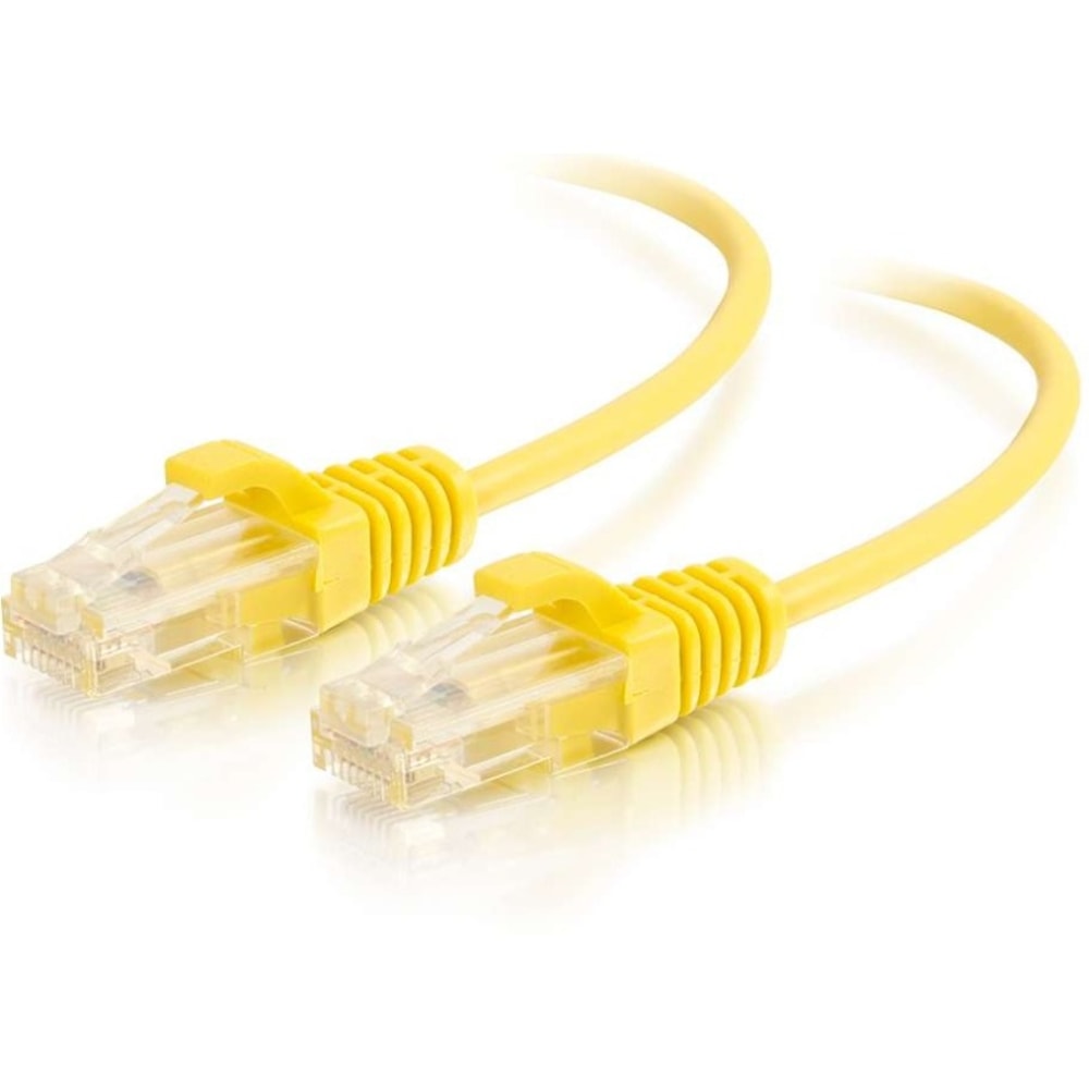 C2G 3ft Cat6 Snagless Unshielded (UTP) Slim Ethernet Cable - Cat6 Network Patch Cable - PoE - Yellow - 3 ft Category 6 Network Cable - 01171 MPN:01171