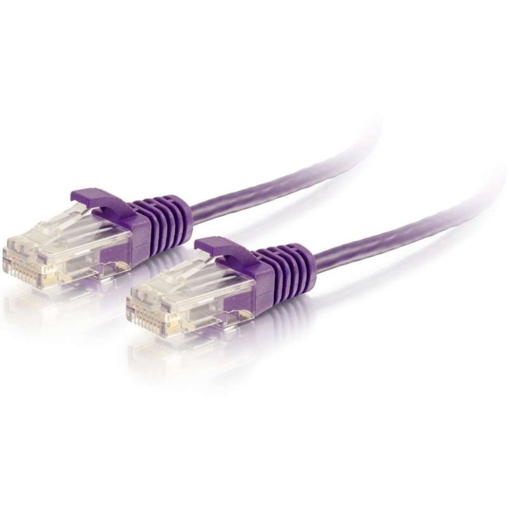 C2G 7ft Cat6 Snagless Unshielded (UTP) Slim Ethernet Cable - Cat6 Network Patch Cable - PoE - Purple - 7 ft Category 6 Network Cable - 01183 MPN:01183