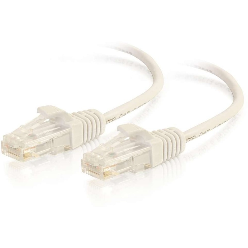 C2G 3ft Cat6 Snagless Unshielded (UTP) Slim Ethernet Cable - Cat6 Network Patch Cable - PoE - White - 3 ft Category 6 Network Cable - 01186 MPN:01186