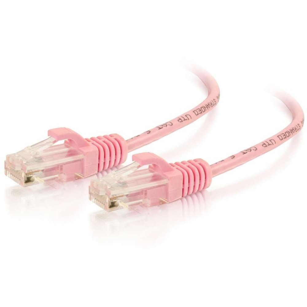 C2G 1ft Cat6 Snagless Unshielded (UTP) Slim Ethernet Cable - Cat6 Network Patch Cable - PoE - Pink - 1 ft Category 6 Network Cable - 01190 MPN:01190