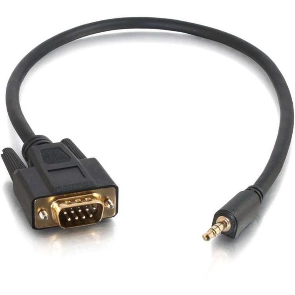 C2G Velocity DB9 Male to 3.5mm Male Adapter Cable - Serial cable - DB-9 (M) to mini-phone stereo 3.5 mm (M) - 46 cm - molded, thumbscrews - black MPN:02444