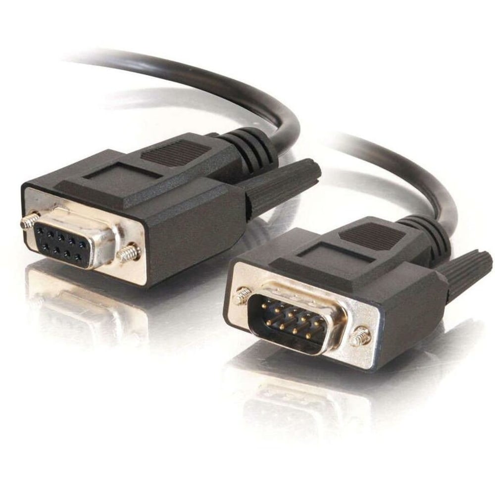 C2G 1ft DB9 M/F Extension Cable - Black - DB-9 Male Serial - DB-9 Female Serial - 1ft MPN:25211