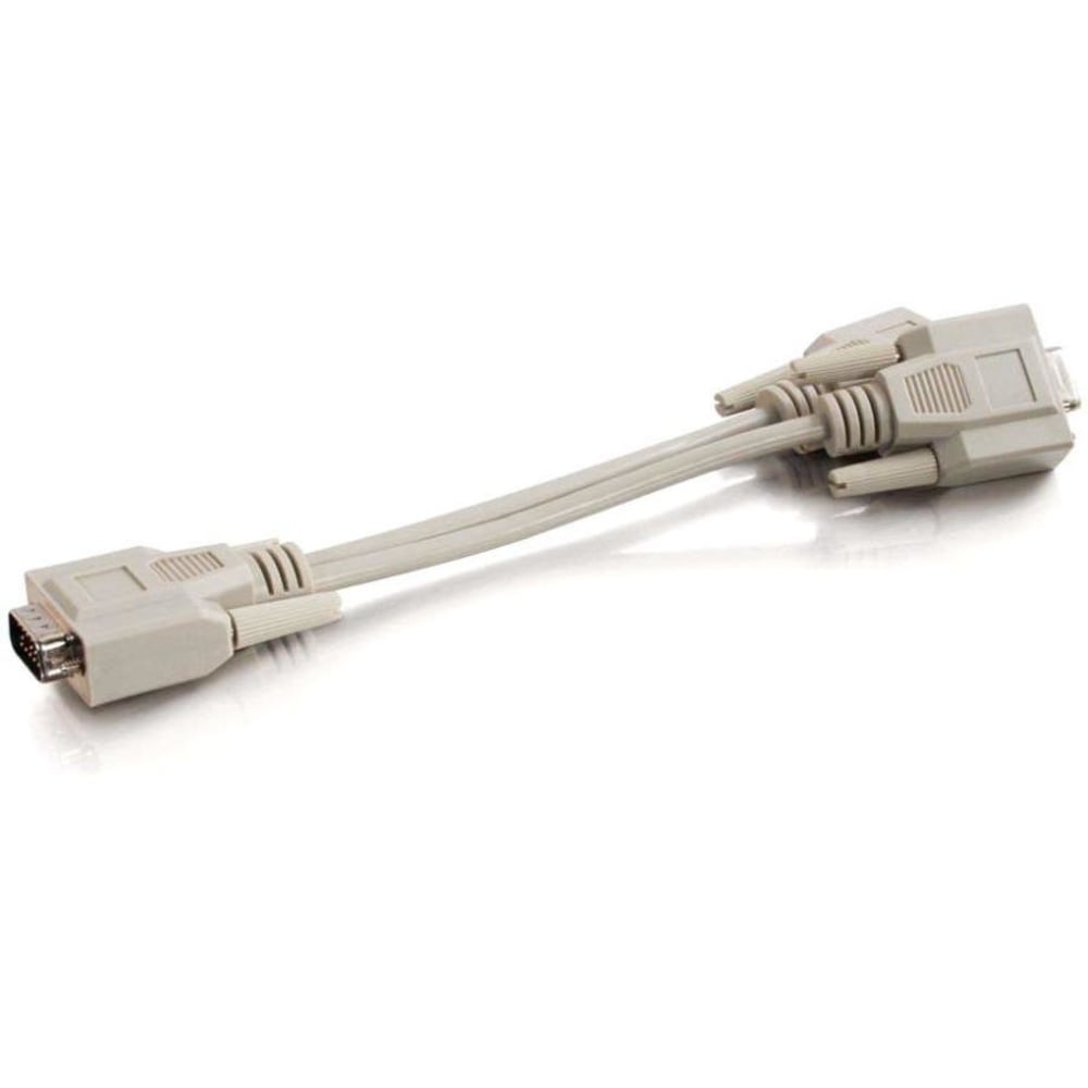 C2G 8in One HD15 VGA Male to Two HD15 VGA Female Y-Cable, 25246 MPN:25246