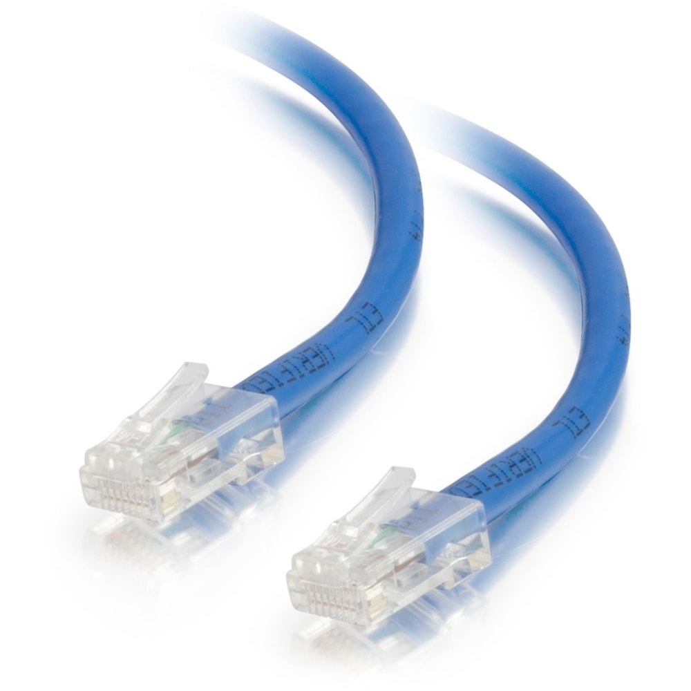 C2G 1ft Cat5e Non-Booted Unshielded Network Patch Ethernet Cable - Blue - Category 5e for Network Device - RJ-45 Male - RJ-45 Male - 1ft - Blue MPN:25462