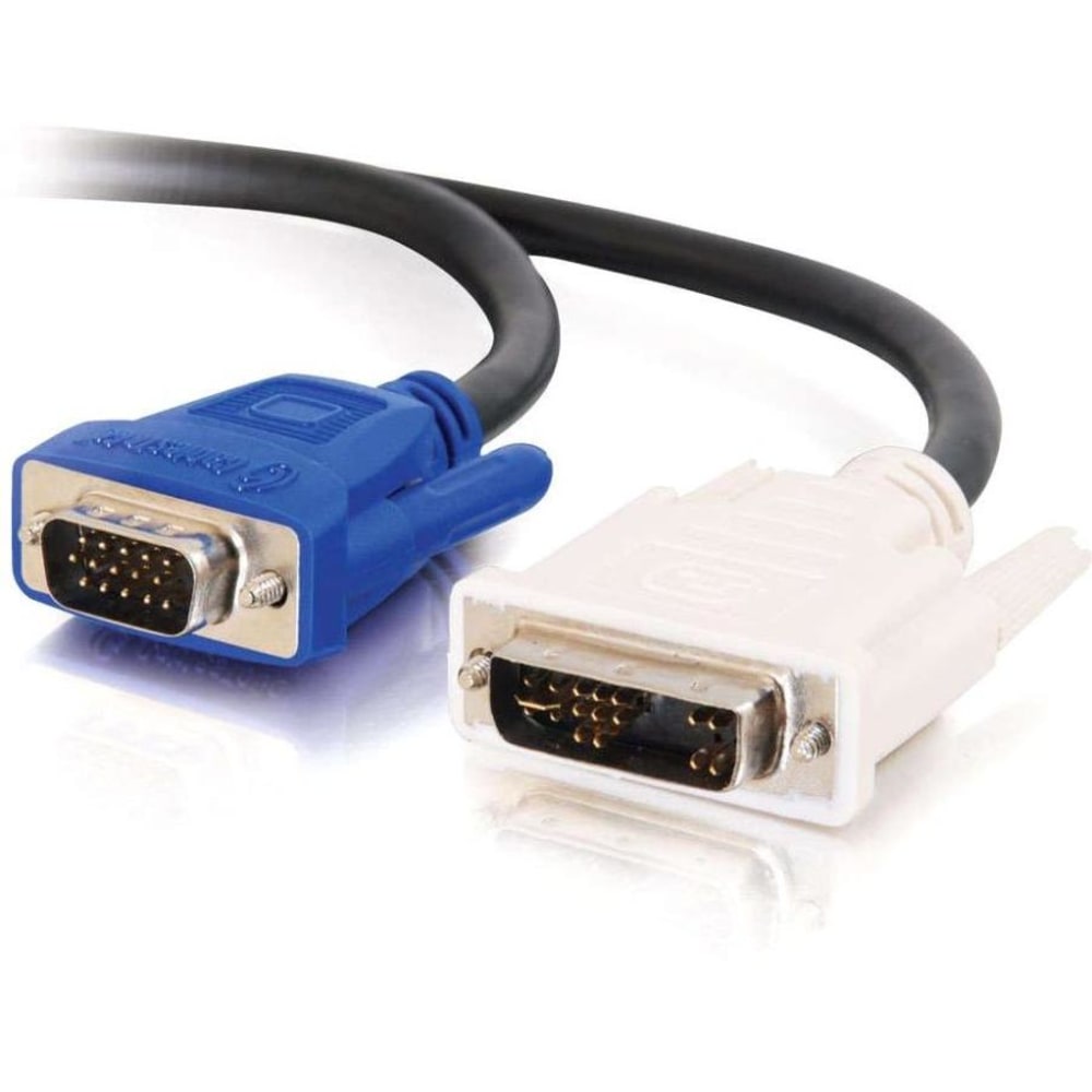 C2G 6.6ft DVI to VGA Video Adapter Cable - DVI-A to HD15 VGA - M/M - DVI-A Male - HD-15 Male - 6.56ft - Black MPN:26954