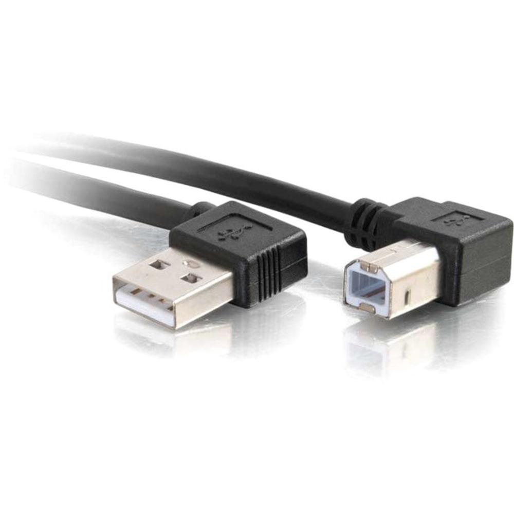 C2G 10ft Right Angle USB A to USB B Cable - USB A to B Cable - USB 2.0 - Black - M/M - 9.84 ft USB Data Transfer Cable - 28111 MPN:28111