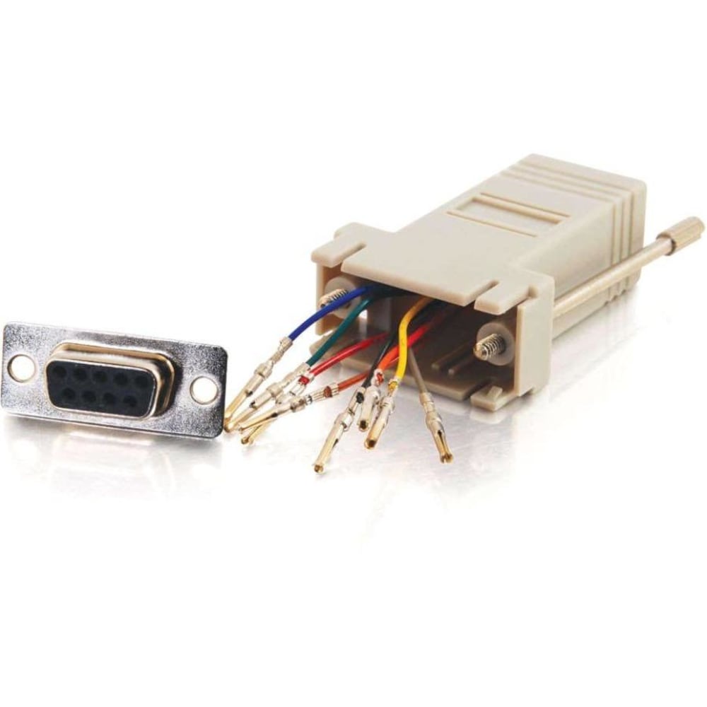 C2G RJ45 to DB9 Female Modular Adapter - Gray - 1 x RJ-45 Female - 1 x 9-pin DB-9 Female - Gray - 1 Each MPN:02941