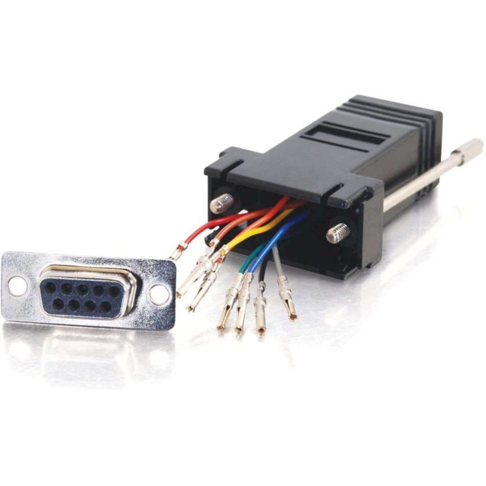 C2G RJ45 to DB9 Female Modular Adapter - Black - 1 x RJ-45 - 1 x DB-9 Female - Black - 1 Each MPN:02943