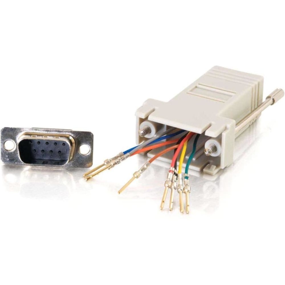 C2G RJ45 to DB9 Male Modular Adapter - Gray - 1 Pack - 1 x RJ-45 Serial - 1 x 9-pin DB-9 Serial Male - Gray MPN:02945