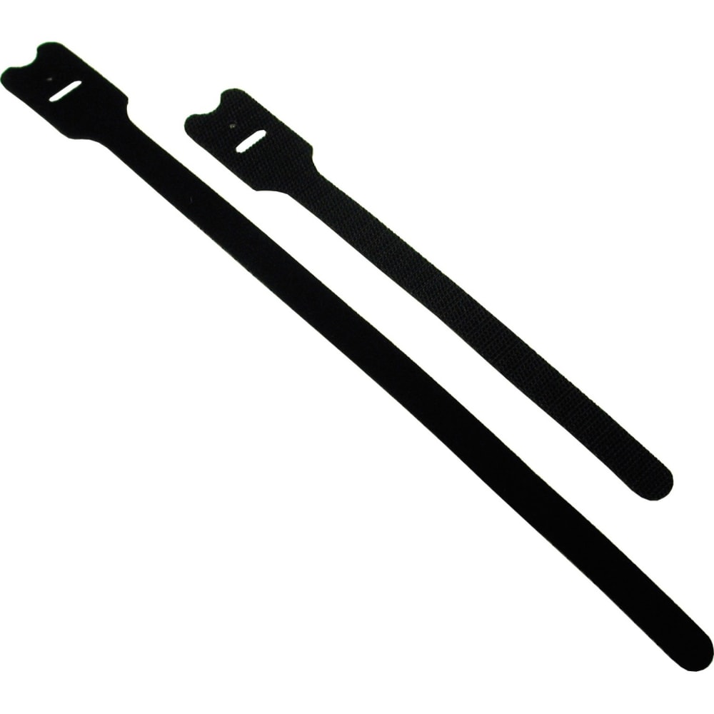 C2G 8in Screw-mountable Hook-and-Loop Cable Ties - 10pk - Cable Tie - Black - Nylon - 10 Pack MPN:29850