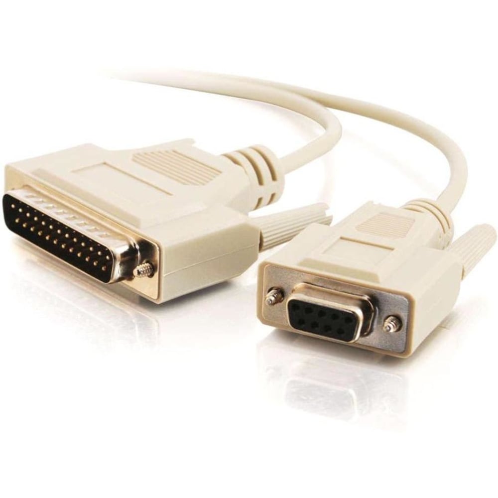 C2G 6ft DB25 Male to DB9 Female Null Modem Cable - DB-25 Male - DB-9 Female - 6ft - Beige MPN:03019