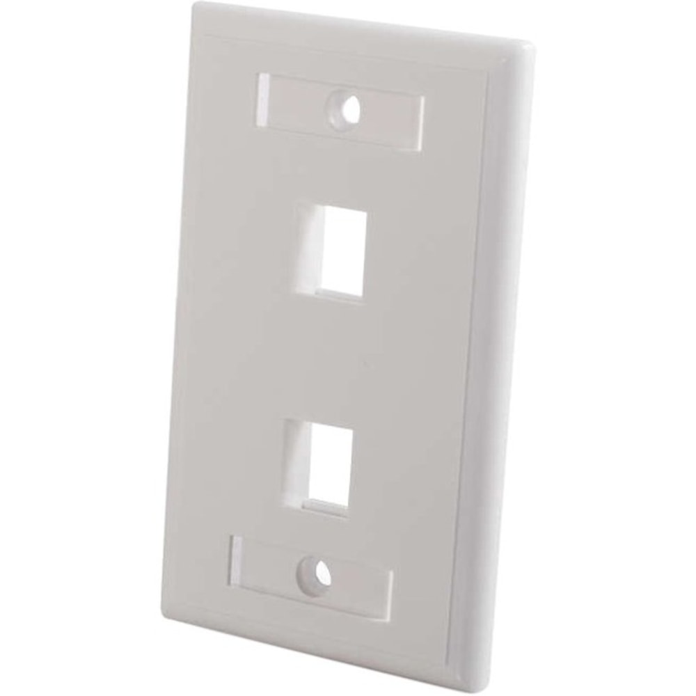 C2G 2-Port Single Gang Multimedia Keystone Wall Plate - White - 2 x Socket(s) - White MPN:03411