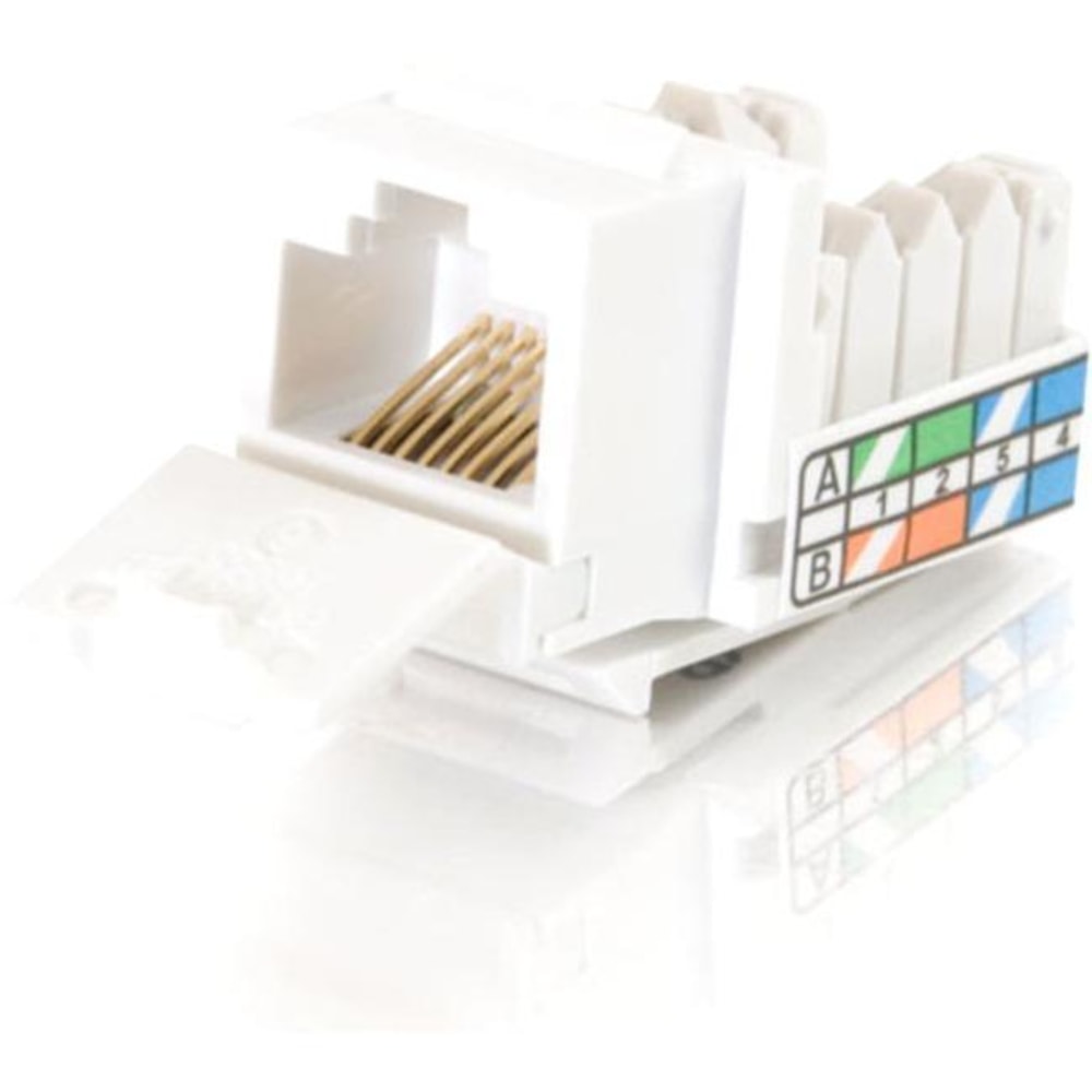 C2G 90 deg. Cat5E RJ45 UTP Keystone Jack - White - RJ-45, 110-punchdown MPN:35201